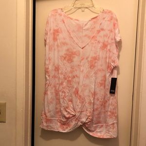 NWT ANA V-Neck Knotted Short Sleeve Tee